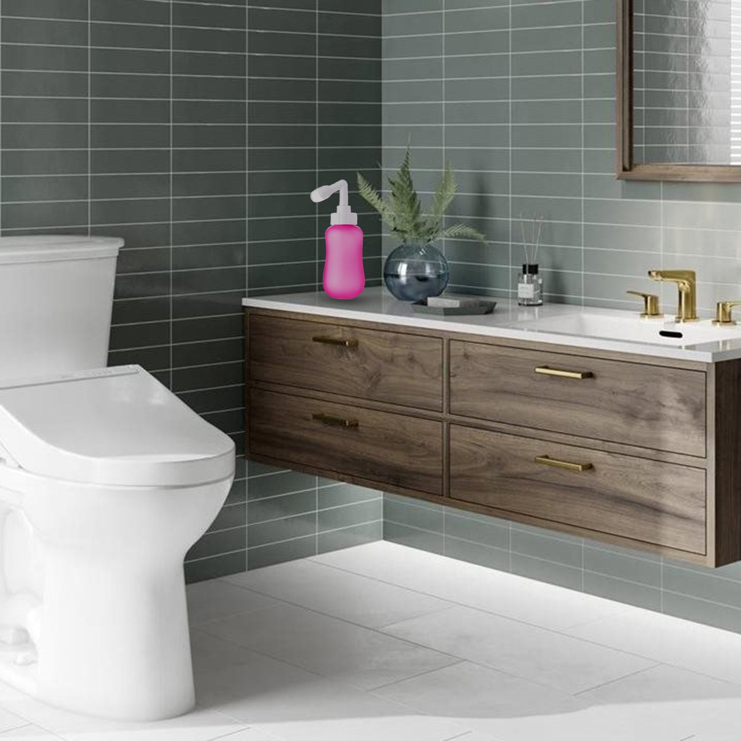 T2 Peri Bottle - Portable Bidet for Postpartum Care, Perineal Pain Relief - 360ml Squeeze Bottle with 60° Nozzle & Washable Storage Bag - Hospital Bag Maternity Essential, Gift for Mum to Be