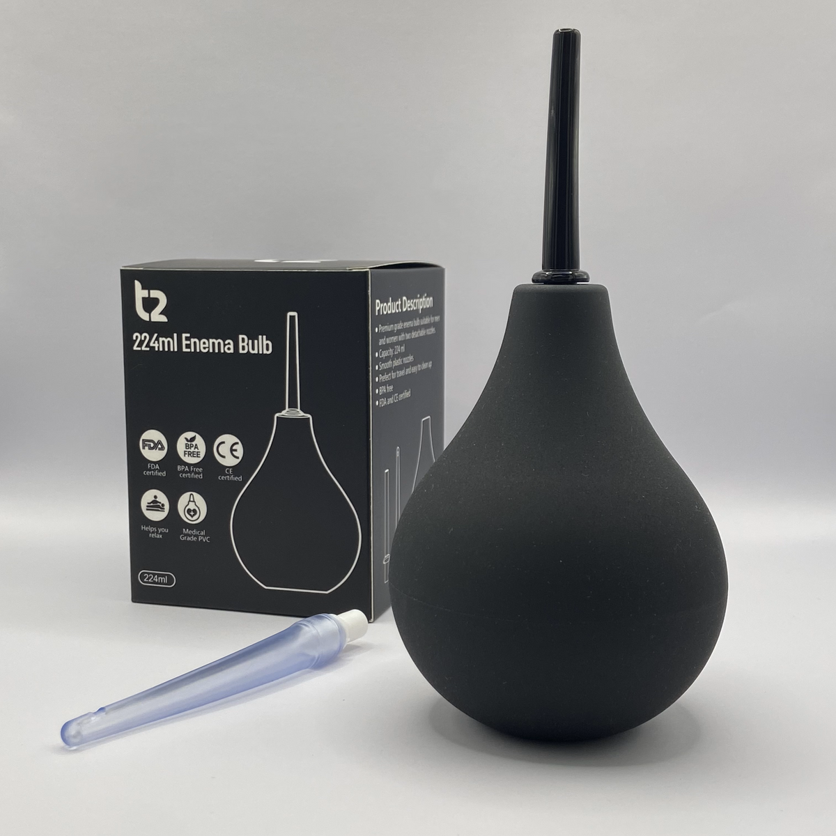 T2 Enema Bulb 224ml - Reusable Colon Cleanse - UKCA CE and FDA Certified